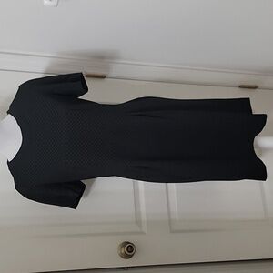 RW&Co Size L Black with White Dots Sheath Dress, Back Zipper Closure